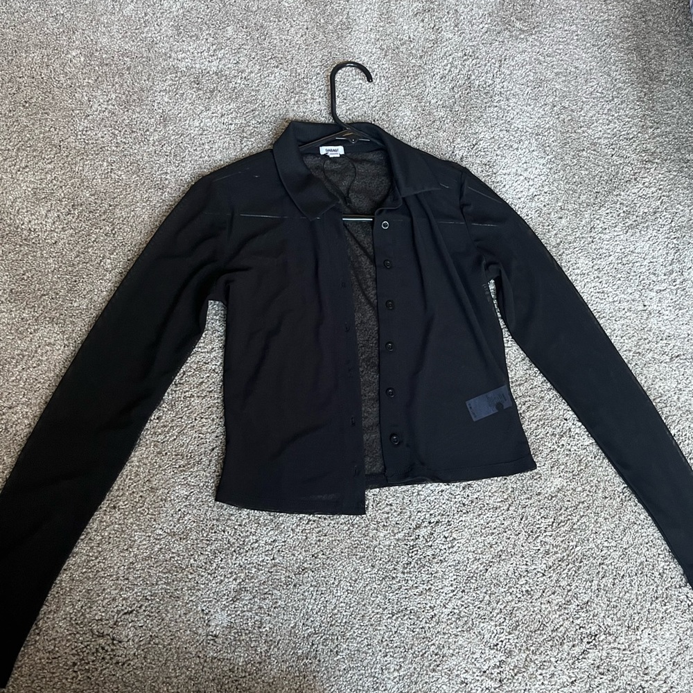 XS sheer buttoned long sleeve